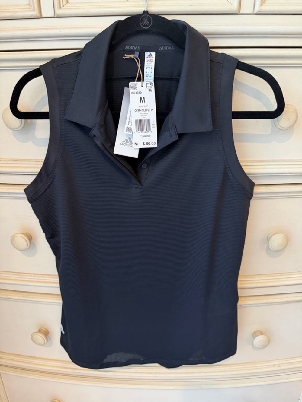 adidas Women's black Sleeveless Polo Tank